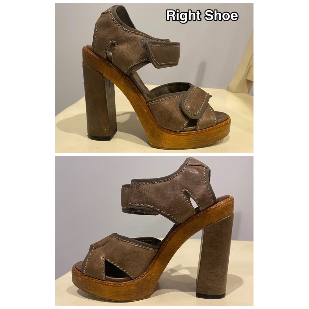 Authentic Chloe Leather and Wood Platform Sandals - Picture 2 of 8